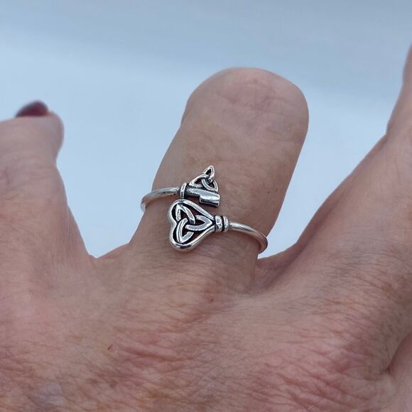 Celtic Key Sterling Silver Ring - Picture 1 of 7